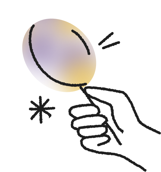 Hand holding a magnifying glass